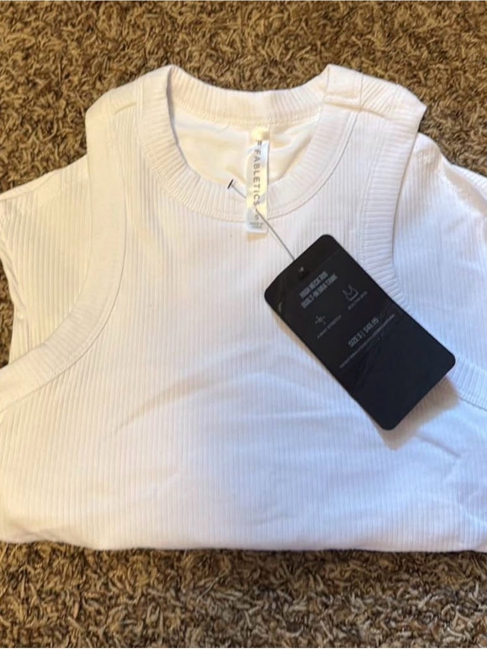 Fabletics White Ribbed High-Neck Tank - Picture 2 of 2